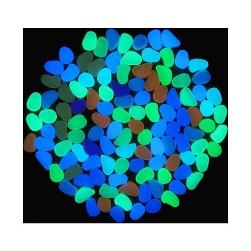 10Pcs Glow in the Dark Pebbles Artificial Stone Walkway Aquarium Fish Tank Decor