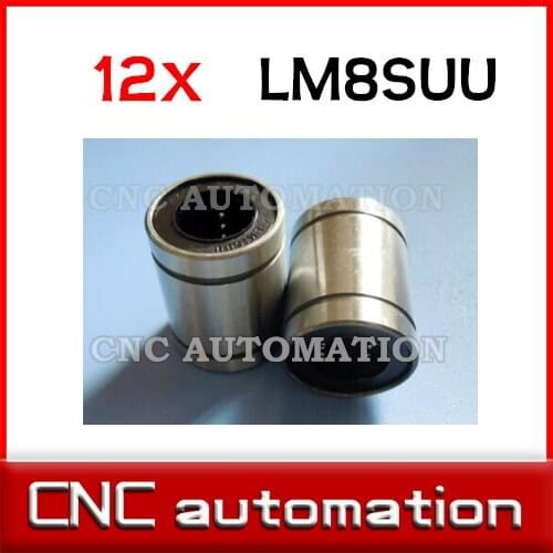 12pcs LM8SUU 8mm Linear Bushing CNC Linear Bearings for linear rail