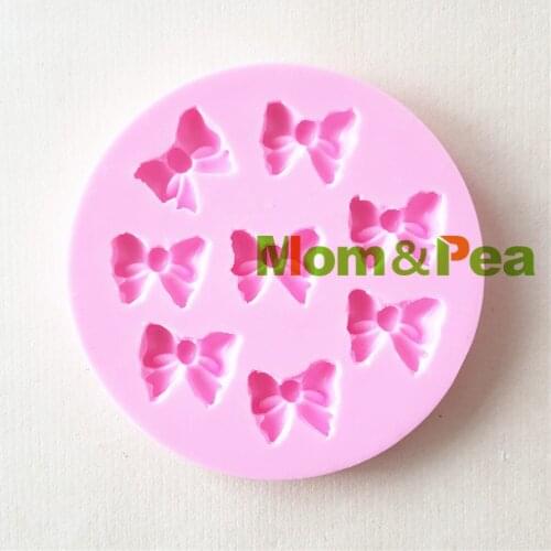 Mom&Pea 1420 Free Shipping Bowknots Mold Cake Decoration Fondant Cake 3D Mold Soap Mold Food Grade