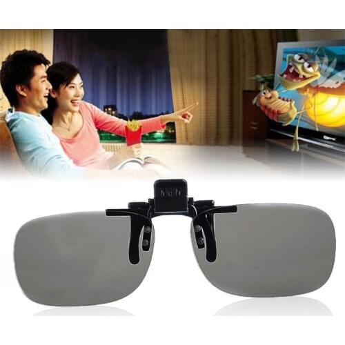 1X Clip On 3D Glasses Circular Polarized Eye Lens Home TV Cinema Movie Film Imax