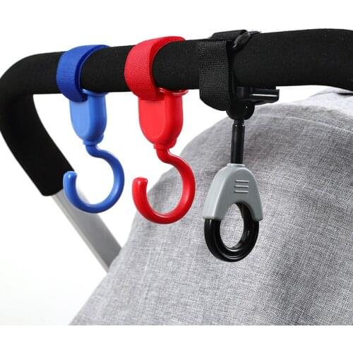 2 Pcs Stroller Hook Wheelchair Stroller Pram Bag Hook Pram Hanging Bags Baby 360 Degree Cart Plastic Hook Accessories