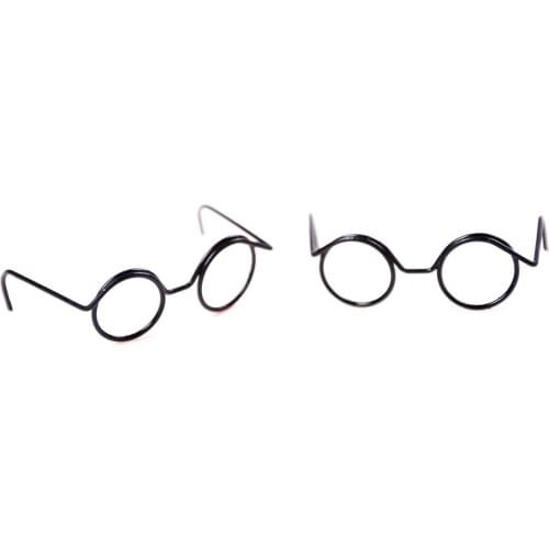 2pcs Doll Toy Cool Round Frame glasses For dolls Glasses Pet Toy Photo Prop Pet Glasses Toy Doll Retro cool glasses