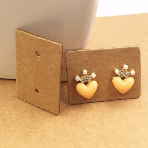 200pcs Natural Kraft Brown Earring Cards thickening cardboard Jewelry Ear Studs Packaging Display Cards/Tags/accessory Cards