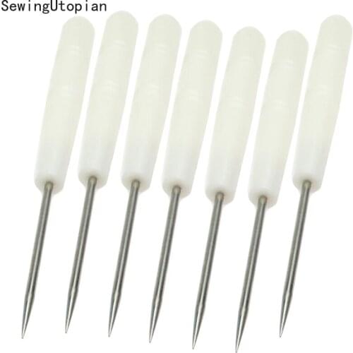 7PCS High Quality Leather Plastic Handle Awl Tools for Hand Stitcher Stitching Leathercraft Sewing Awl Needle Kit Tool
