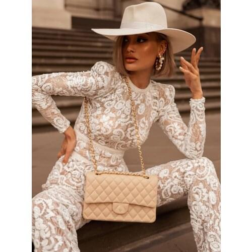 Adyce 2021 Spring Women Red Sequins Bandage Jumpsuits Sexy O Neck Long Sleeve& Full Pants Club Party Casual Rompers Jumpsuits