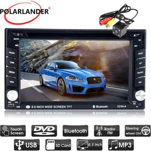 Autoradio Radio Cassette Player 6.5 Inch 2 Din HD Bluetooth Car DVD MP4 Player USB SD FM AM RDS Support 7 Languages Touch Screen