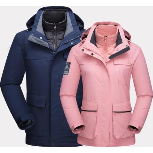 White duck down inner tank 3-in-1 / 2 couples stormsuit for outdoor mountaineering tourism waterproof warm ski suit