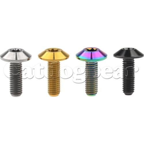 Catdogbear 6 Pcs Titanium Ti M5x12 15mm Torx Umbrella Head Bolts Screws for Bicycle Motorcycle Part