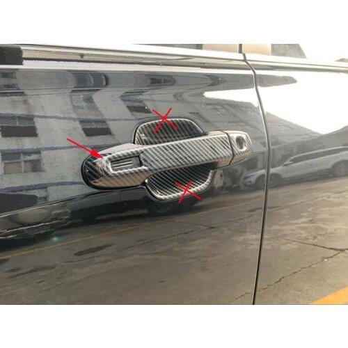 Carbon Fiber Door Handle Cover Trims For 2019-2021 Subaru Forester Smart Keyhole New Decoration Style