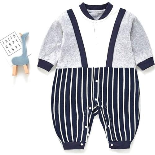 Baby Newborn Romper Gentleman Birthday Baptism Boys Outfits Long Sleeve 2021 Spring Boys Outfits Overalls Fashion Boy Costume