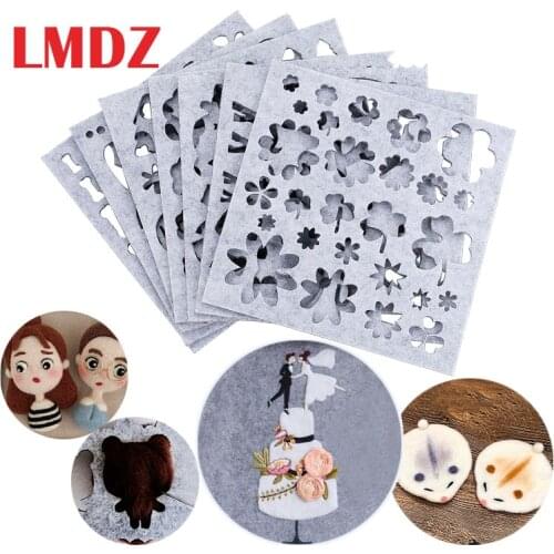 LMDZ 7/5Pcs Set Wool Felting Mold Needle Felt Template DIY Craft Stencil Applique Mold Felt Starter Kit Pattern Woolcraft Supply