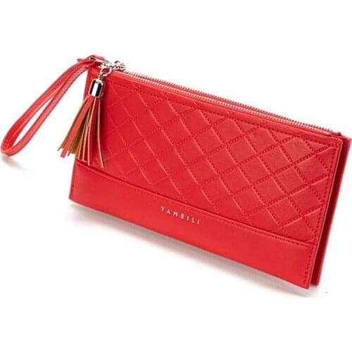 Large Woman Wallet Leather 2021 Classic Women Purse Fashion Credit Card Holder Ladies Red Green Black Pink Gray Apricot Brown