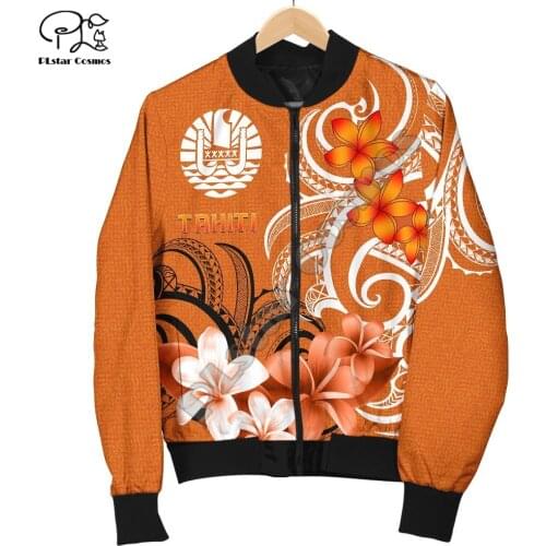 French Polynesia Art Tahiti Country Flag Tribal Culture Retro 3DPrint Men/Women Funny Bomber Jacket Motorcycle Jacket Pullover 1