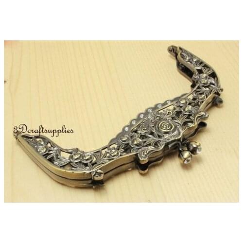 Metal frames sewing bag purse frames clasp 6 1/2 inch Vintage Anti Brass AC36