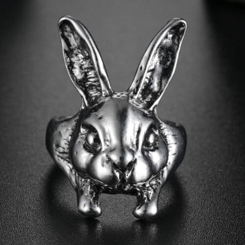 Cute Retro Little Rabbit Ring Baby Pet Ring Sweetheart Lovely Animal Bunny Ring Girl Gift Jewelry for Childfriend and Girls