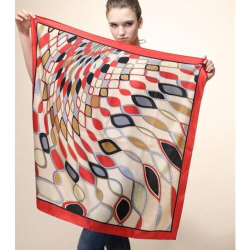 Fashion Silk Scarves for Women Colors Print Satin Hijab Scarf Female 90x90cm Square Kerchief Shawl Head Hair Scarfs For Ladies