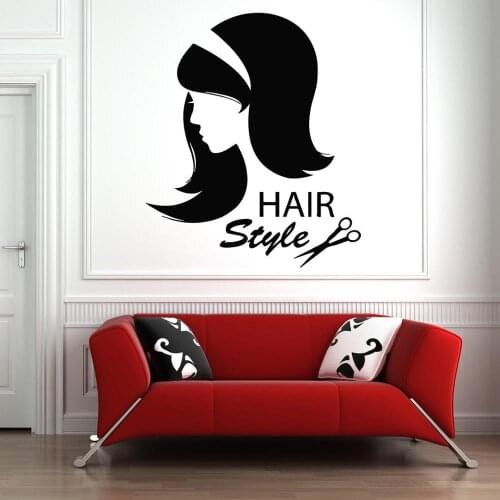 Beauty Salon Wall Decal Beautiful Woman Hair Salon Wall glass Decor stickers removeable Vinyl decals for girls'rooms G292