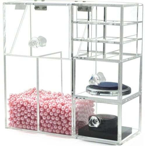 New Makeup Organizer Acrylic Storage Box Clear Cosmetic Organizer Lipstick Brush Holder Makeup Storage Drawer Organizer