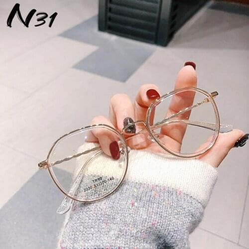 Unisex 2021 New Polygon Anti Blue Light Spectacle Frame Myopia Glasses for Women Men Oversized Eyeglasses Korean Version