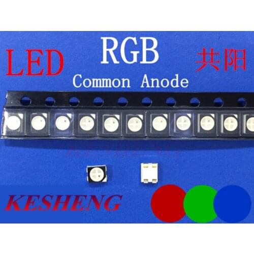 Wholesale 500pcs RGB POWER TOP 1210 3528 SMD SMT PLCC-2 LED Red Green Blue New common anode