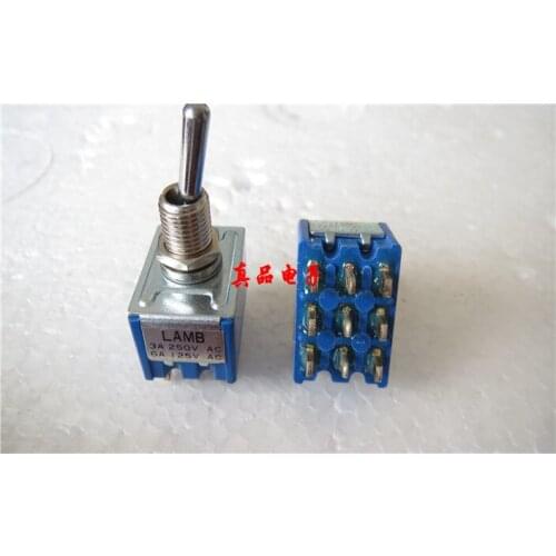 Original new 100% LAM8 6303 button switch 3A250VAC 6A125VAC 9pin 3 gear shaking toggle switch