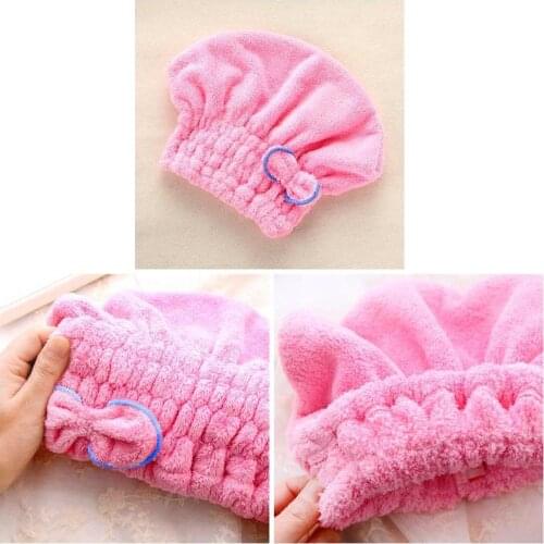 Microfibre Quick Hair Drying Bath Spa Bowknot Wrap Towel Hat Cap For Bath Bathroom Accessories B1