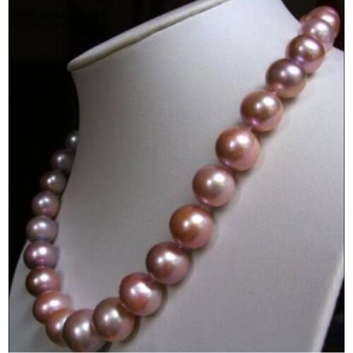 ATTRACTIVE 18" 10-11 MM AAA SOUTH SEA PINK PEARL NECKLACE k YELecklace k