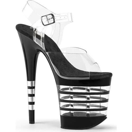 Women Sandals 20CM Thin High Heels Summer Brand Party PVC Buckle Strap waterproof Party Wedding shoes for women heels 2020