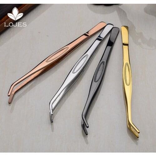 1 Piece 22cm Bent Tweezer Tongs With Comfortable Ridged Handle, for Medical, Beauty,Cooking, Kitchen Bar Accessories