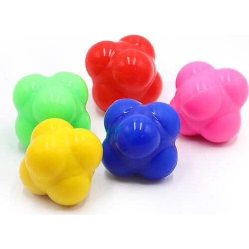 Hexagonal Speed Ball Training Reaction High Low Difficulty Silicone Workout Equipment Agility Coordination Training Ball