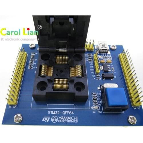 STM32 Programming Block Test Stand Burning Block STM32F STM32L QFP64 Block JTAG SWD Serial Port
