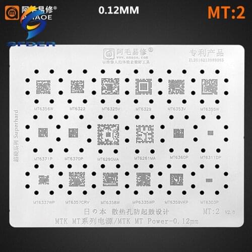 Amaoe BGA Stencil Reballing MT2 MT6325V MT6290MA MT6261MA MT6322 MT6323 MT6353V MT6311DP For MTK Power PMIC Chip IC Solder Tin