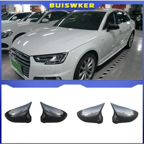 Carbon Fiber Rear View Mirror Cover for Audi B9 A4 S4 A5 S5 2016 - UP Carbon Mirror Side Caps Replacement Style Caps