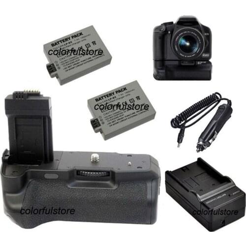 Battery Hand Handle Grip Vertical For Canon EOS 450D 500D 1000D Rebel XSi T1i XS Camera DSLR as BG-E5 BGE5+2 x LP-E5+Car Charger