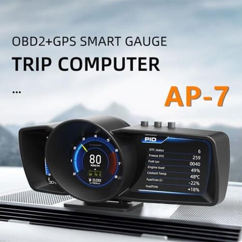VODOOL Head-Up Display Speedometer Odometer Gauge AP-7 OBD2 + GPS HUD Auto Dashboard Car-Styling Warning Security Alarm System