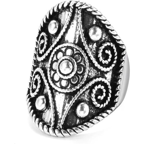 Wbmqda Bohemian Midi Ring For Women Antique Silver Color Lucky Pattern Beach Party Vintage Wedding Ring Jewelry
