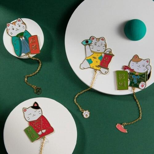 Japan Art Cat Metal Bookmark Cartoon Exquisite Small Gift Student Stationery Teacher Gift Book Marks Book Mark Bookmark To Book
