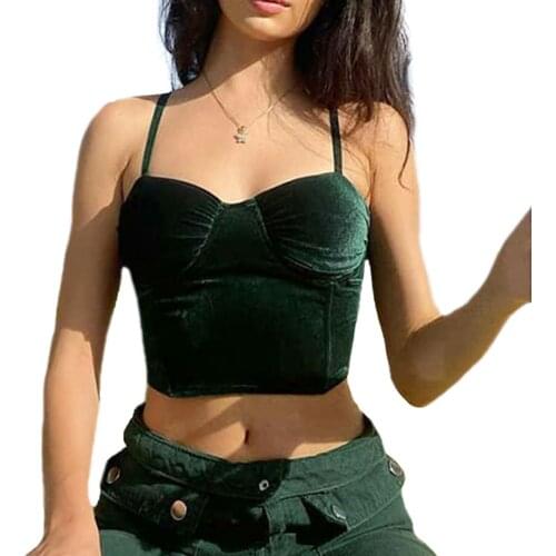 Womans Sexy Solid Color Camisole Slim Elastic Backless Midriff-baring Sling Tube Top Waistcoat Daily Life