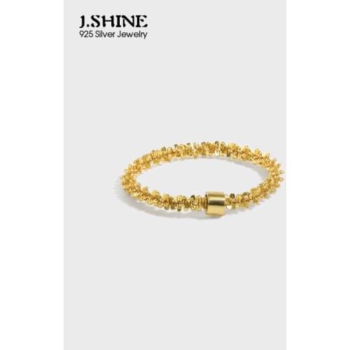 JShine 100% S925 Sterling Silver Ring INS Gypsophila Cauliflower Chain Rings Stackable Knuckle Finger Ring Fine Accessories