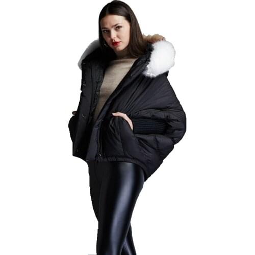 Winter womens fashion short down jackets loose down coat large color collar down jacket women bat sleeved down coat EF6688-18
