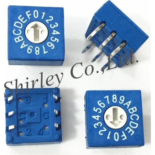 1PCS/10PCS 0-F rotary coding switch DIP switch 16-bit PCB coding switch 8421C positive code 3:3 100% new