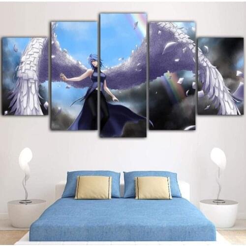 5 Piece Wall Art Canvas Anime Manga Pictures Figure Angel Girls Posters And Prints Modern Decor Living Room Decoration Paintings