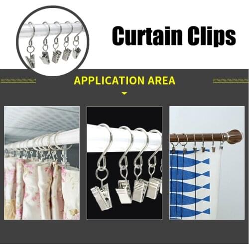 NEW 50 Pcs Metal Curtain Clip Wire Holder for Rope String Lights S Hook Clips