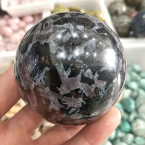60MM Natural Grey Feldspar Crystal Quartz Crystal Ball Healing Gift