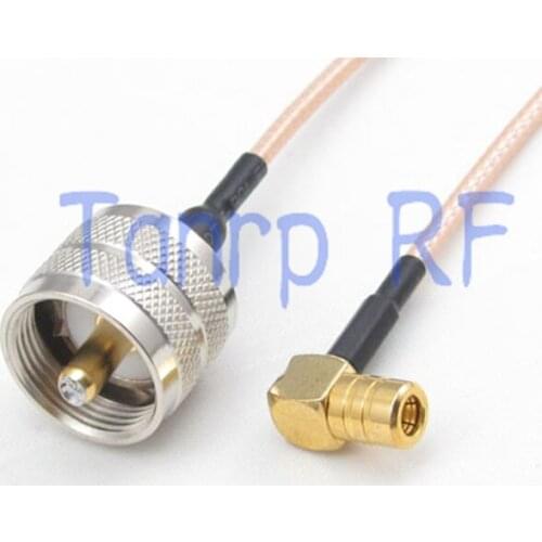 8in UHF male plug to SMB female jack right angle RF adapter connector 20CM Pigtail coaxial jumper cable RG316 extension cord