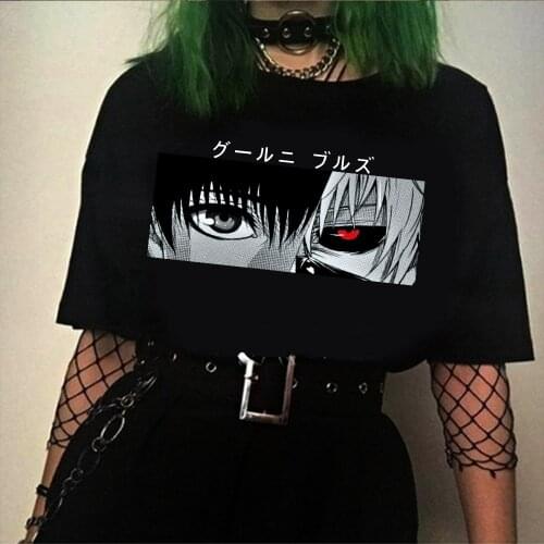 Anime Tokyo Ghoul Kaneki eyes Tee Shirts Short Sleeve Women Men Casual Harajuku T-Shirt