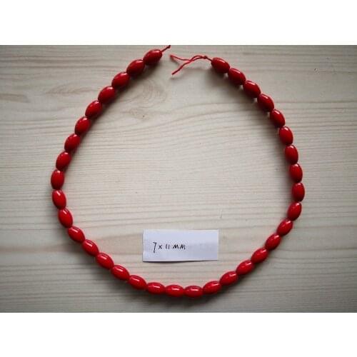 B0108 Natural 7x11-7x11mm Red Coral Gems Stone Loose Beads 15'' Strands Jewelry Making DIY