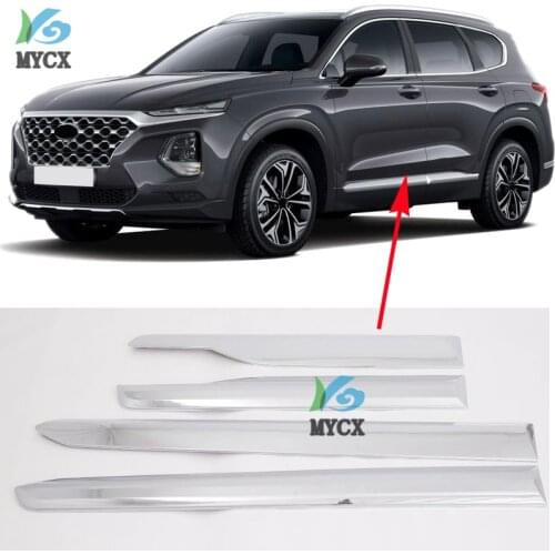 ABS Chrome Side Molding Cover Trim Body Garnish Accessories For Hyundai Santa fe Santafe 2019 2020