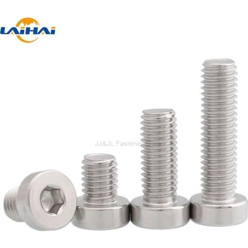 10/50 M3 M4 M5 M6 304 A2-70 stainless steel DIN7984 Hex Hexagon Socket Thin Low Short Profile Head Allen Cap Screw Bolt L=4-40mm