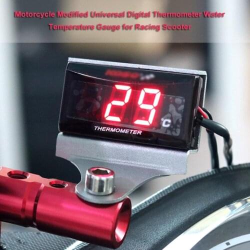 1 Set 12V Motorcycle Handlebar Modified Mount Digital Thermometer Racing Scooter Mini Sensor Thermometer Water Temp Gauges Kits